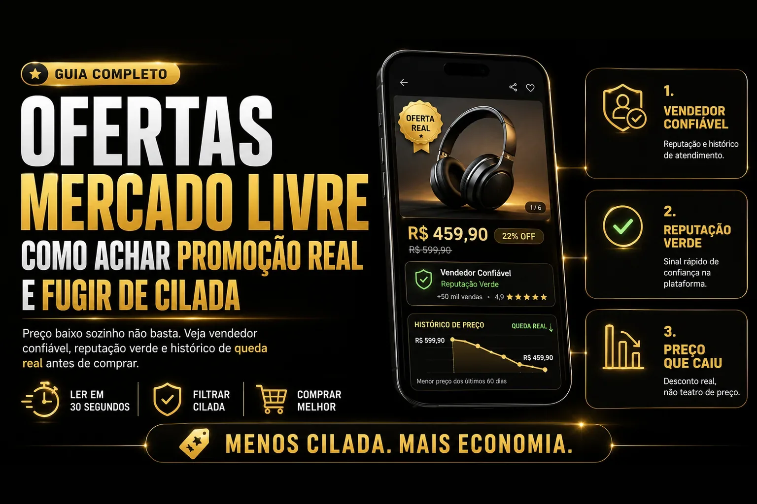 Pessoa recebendo ofertas do Mercado Livre num grupo de WhatsApp e Telegram no celular